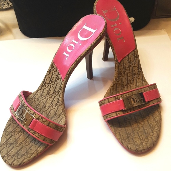 Dior Vintage Discontinued Logo Heels Size 7 1/2 - Picture 1 of 3